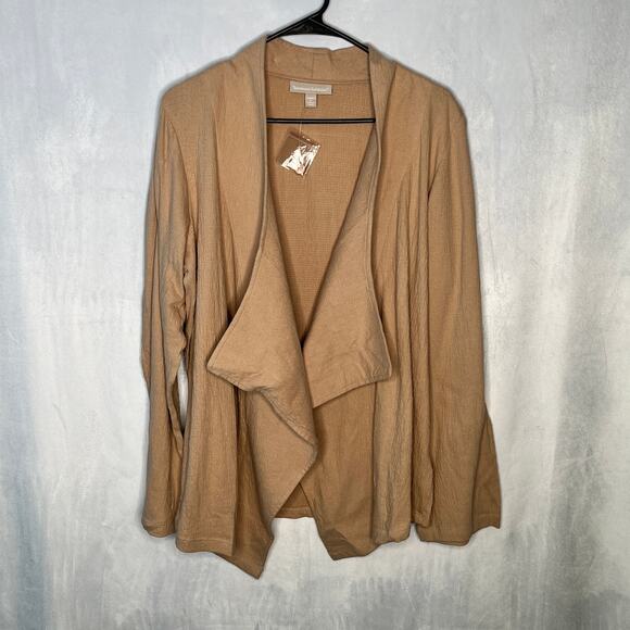 Woman Within Cardigan Khaki Crepe New 14/16 - Picture 1 of 7